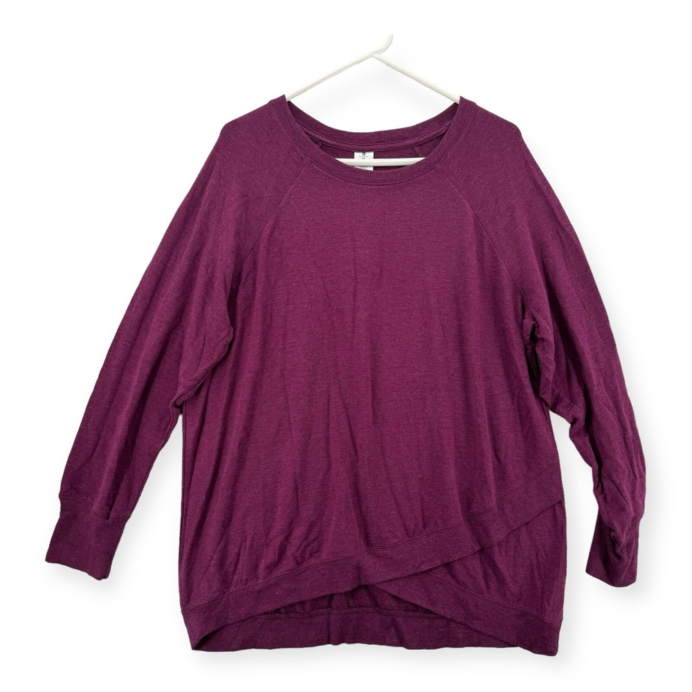 Active Life Top Womens XXL Sweater Plum Activewear Performance‎ Cool Comfort NWT